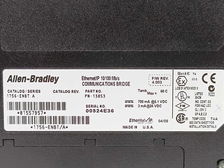 AB 1756-ENBT A Communications Bridge