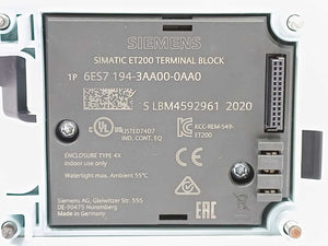 Siemens 6ES7194-3AA00-0AA0 SIMATIC ET200 TERMINAL BLOCK