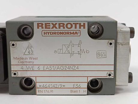 Rexroth 4-WE-6EA51/AG24NZ4 GU35-4-A Solenoid Valve