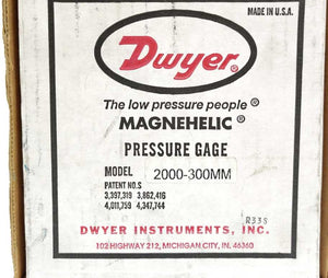 Dwyer 2000-300 MM Magnehelic Pressure Gauge max. 15 PSIG