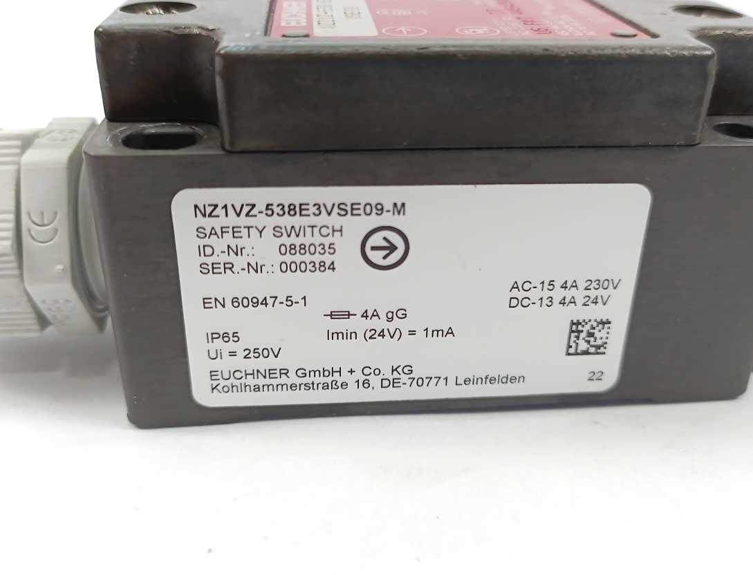 Euchner NZ1VZ-538E3VSE09-M Safety Switch 088035