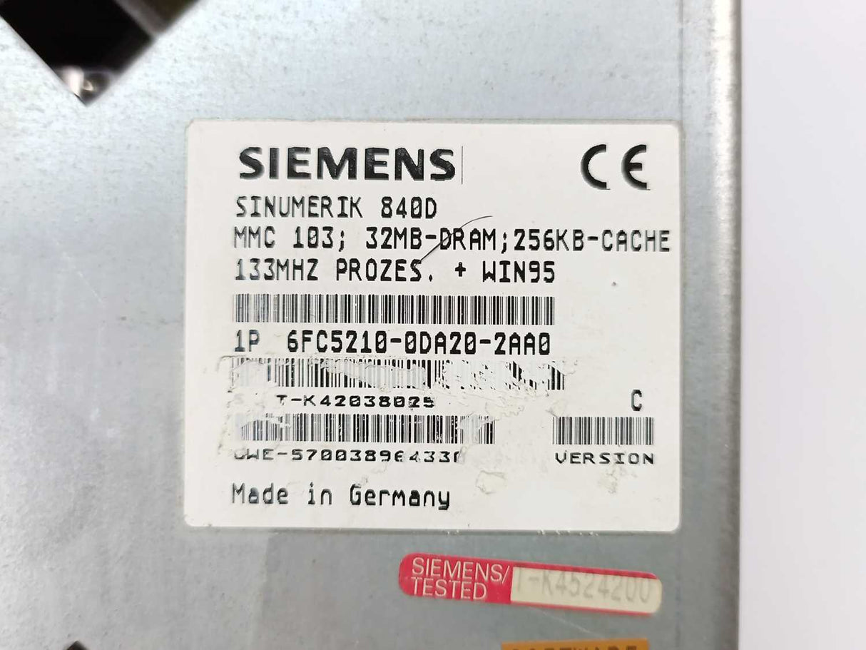 Siemens 6FC5210-0DA20-2AA0 Sinumerik 840D
