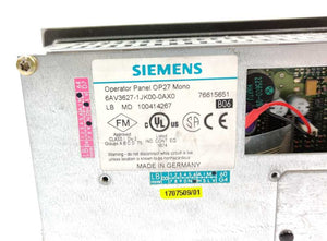 Siemens 6AV3627-1JK00-0AX0 Operator panel OP27 mono