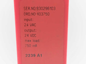 PR Electronics 2239A1 Power Supply. 24VAC to 24VDC 800mA