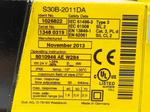 SICK 1026822 S30B-2011DA, top plastic lose, but working