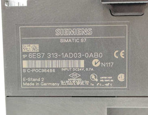 Siemens 6ES7313-1AD03-0AB0 SIMATIC S7 CPU 24VDC 0.7A