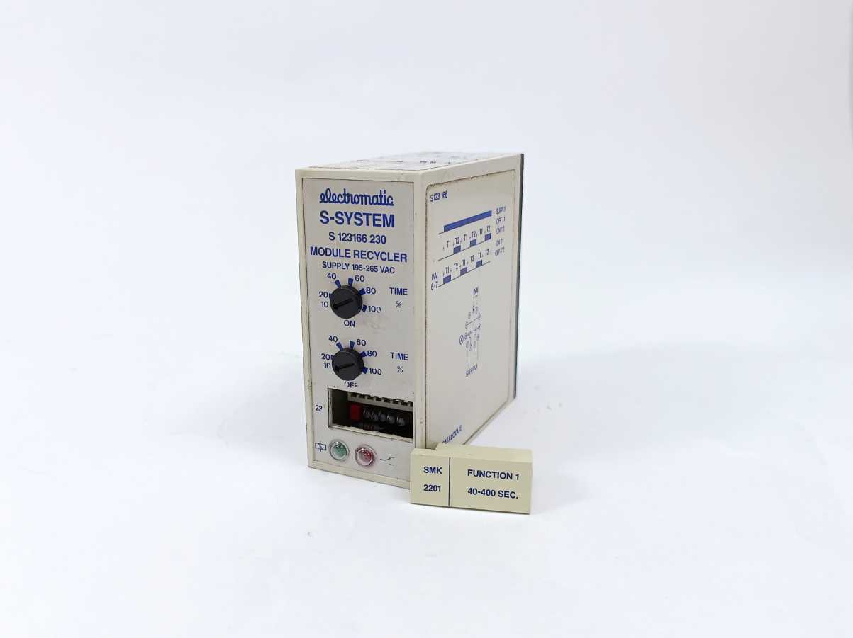 Electromatic S 123 166 230 Module Recycler. Supply 195-265 VAC 10-100sec