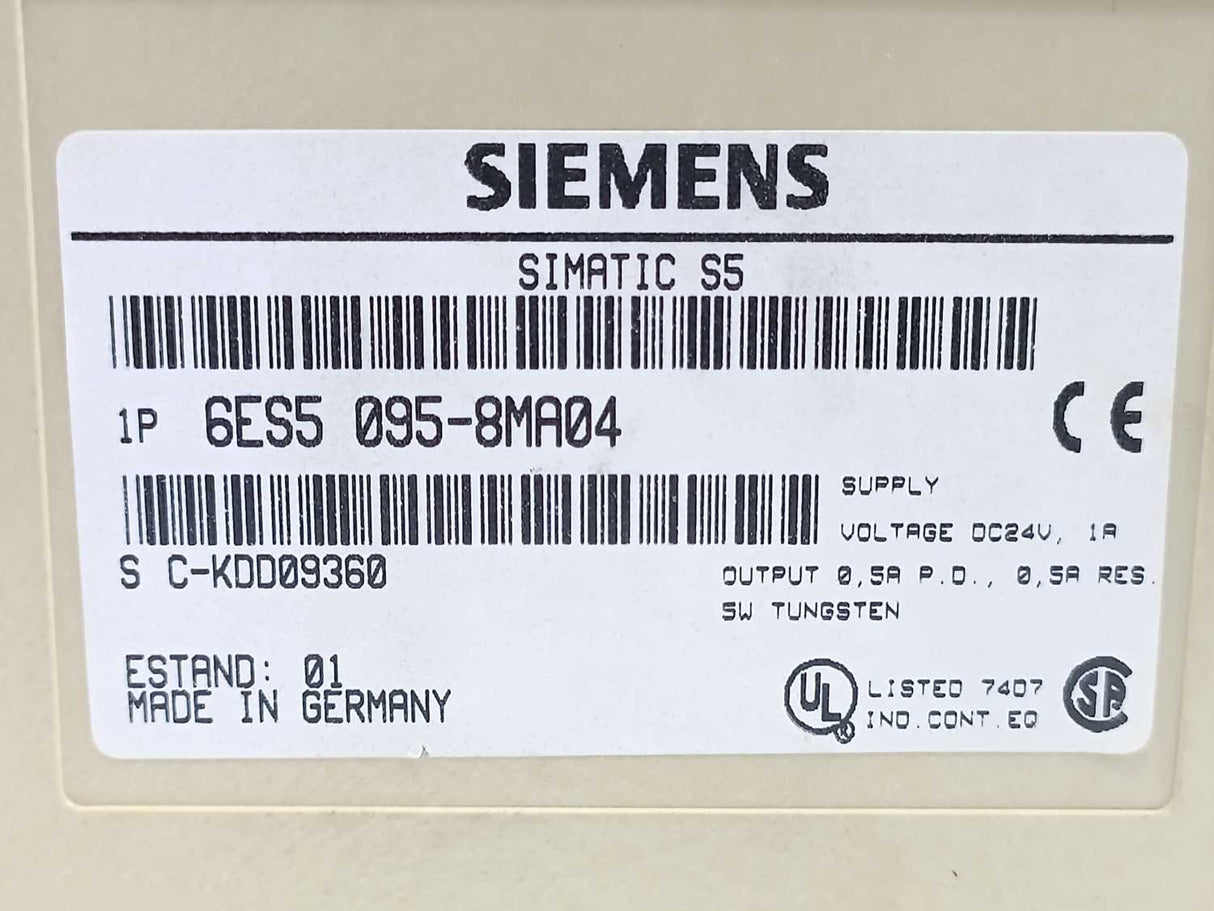 Siemens 6ES5095-8MA04 SIMATIC S5 compact unit