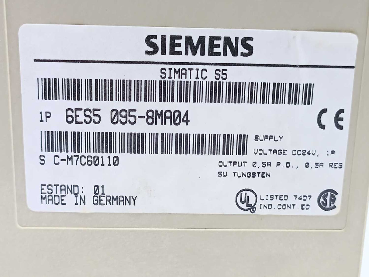 Siemens 6ES5095-8MA04 SIMATIC S5 compact unit