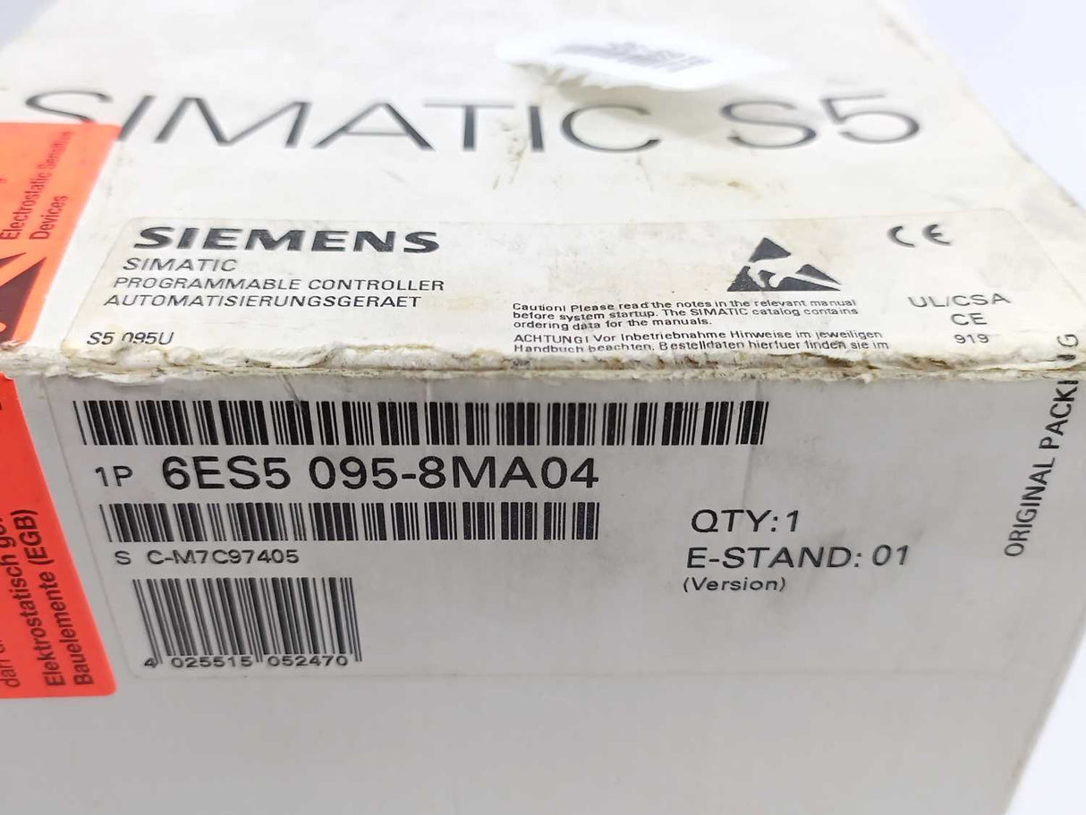 Siemens 6ES5095-8MA04 SIMATIC S5 compact unit