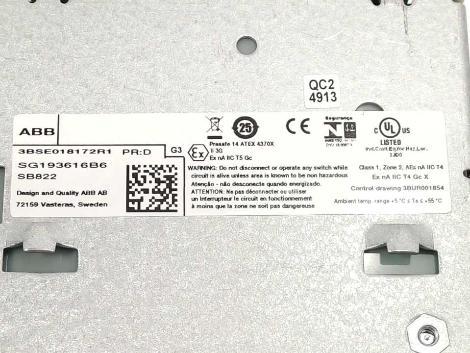 ABB 3BSE018172R1 SB822 External DIN-Rail Mounted Rechargeable Battery Unit