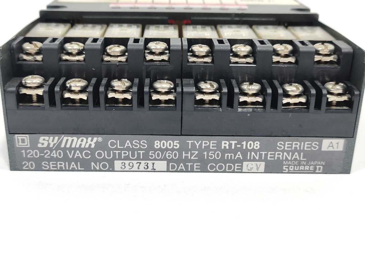 Square D RT-108 SY/MAX Relay Output Class 8005