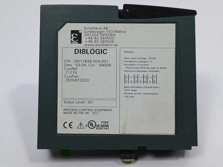 Eurotherm 2500M/DI8LOGIC Eight channel – Non Isolated Logic Input Module