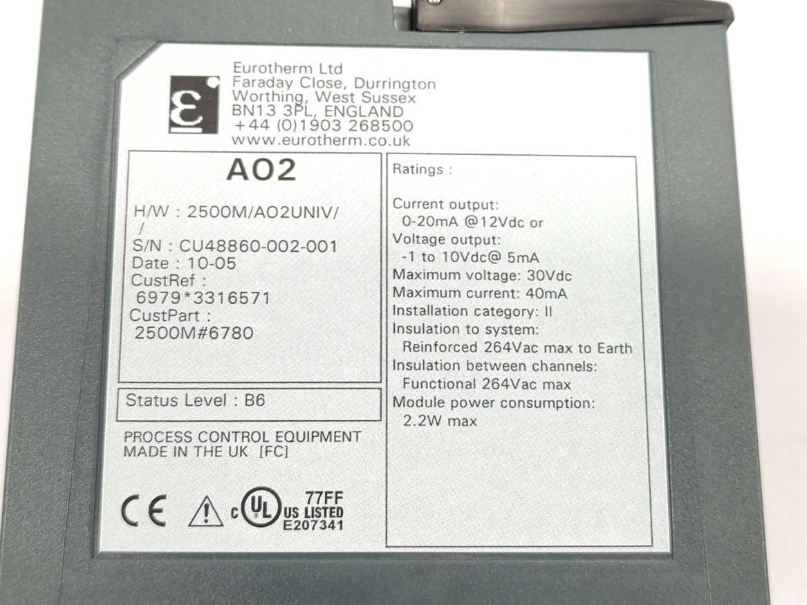 Eurotherm 2500M/AO2UNIV 2500M/A02 Two Channel Analogue Output Module