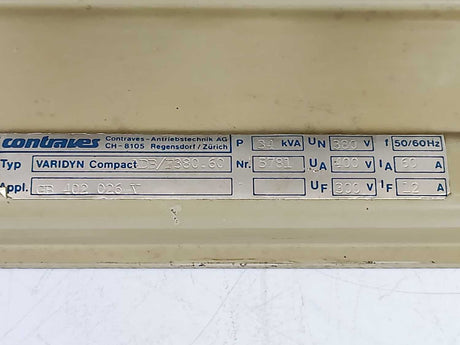 Contraves GB 402 026 V ADB/F380.60 VARIDYN Compact Frequency Inverter