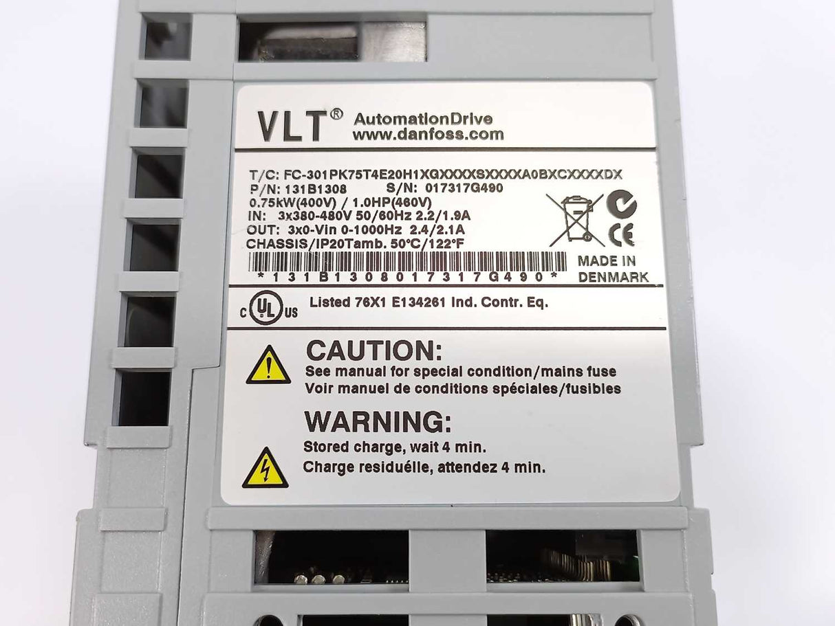 Danfoss 131B1308 VLT Automation Drive FC 301 PK75T4E20H1XG 0,75kW