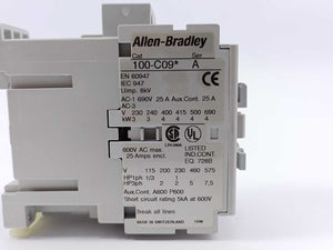 AB 100-C09KJ01 Ser. A Contactor w/ 24V 50/60Hz Coil
