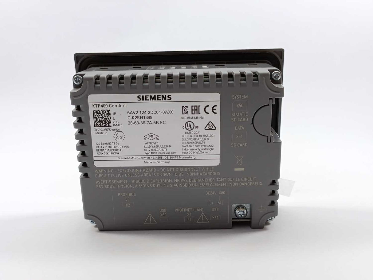 Siemens 6AV2124-2DC01-0AX0 SIMATIC HMI KTP400 Comfort, Comfort Panel