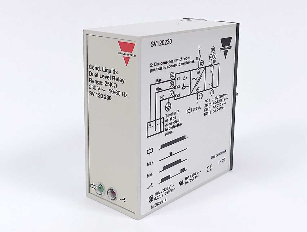 Carlo Gavazzi SV 120 230 COND. LIQUIDS DUAL LEVEL RELAY