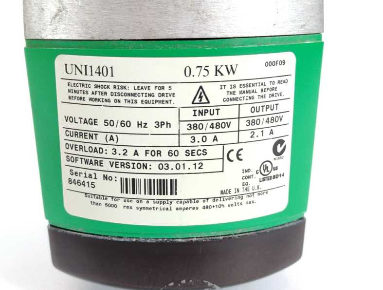 Control Techniques UNI1401 Unidrive 0,75kW AC Variable Speed Drive