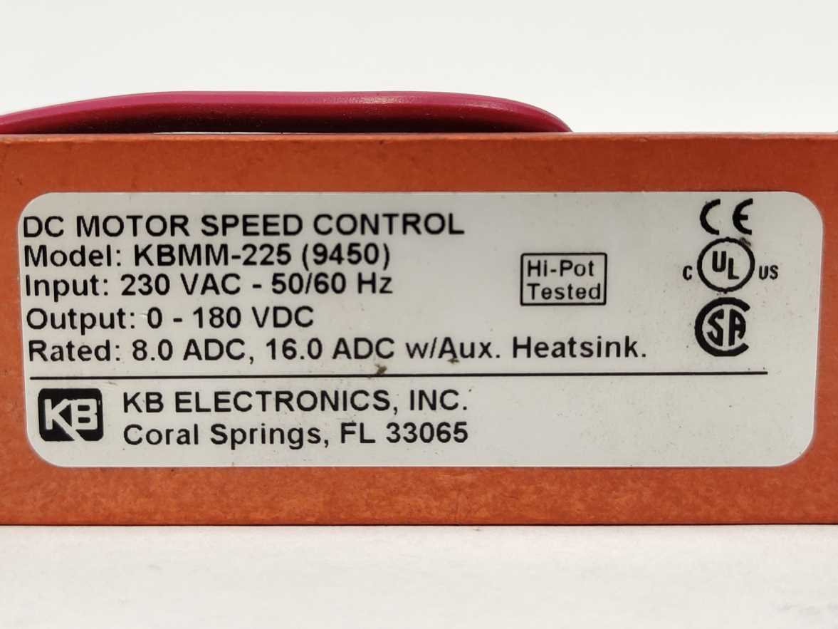 KB Electronics KBMM-225 9450 DC Motor Speed Control 0-180 VDC