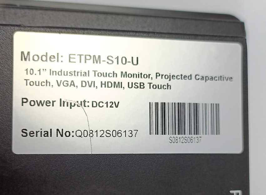 Touch window ETPM-S10-U Industrial Touch Screen Monitor
