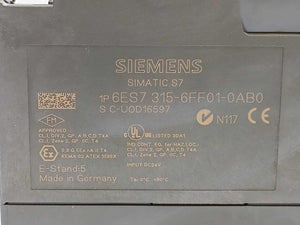 Siemens 6ES7315-6FF01-0AB0 Simatic S7-300 CPU315F-2 DP