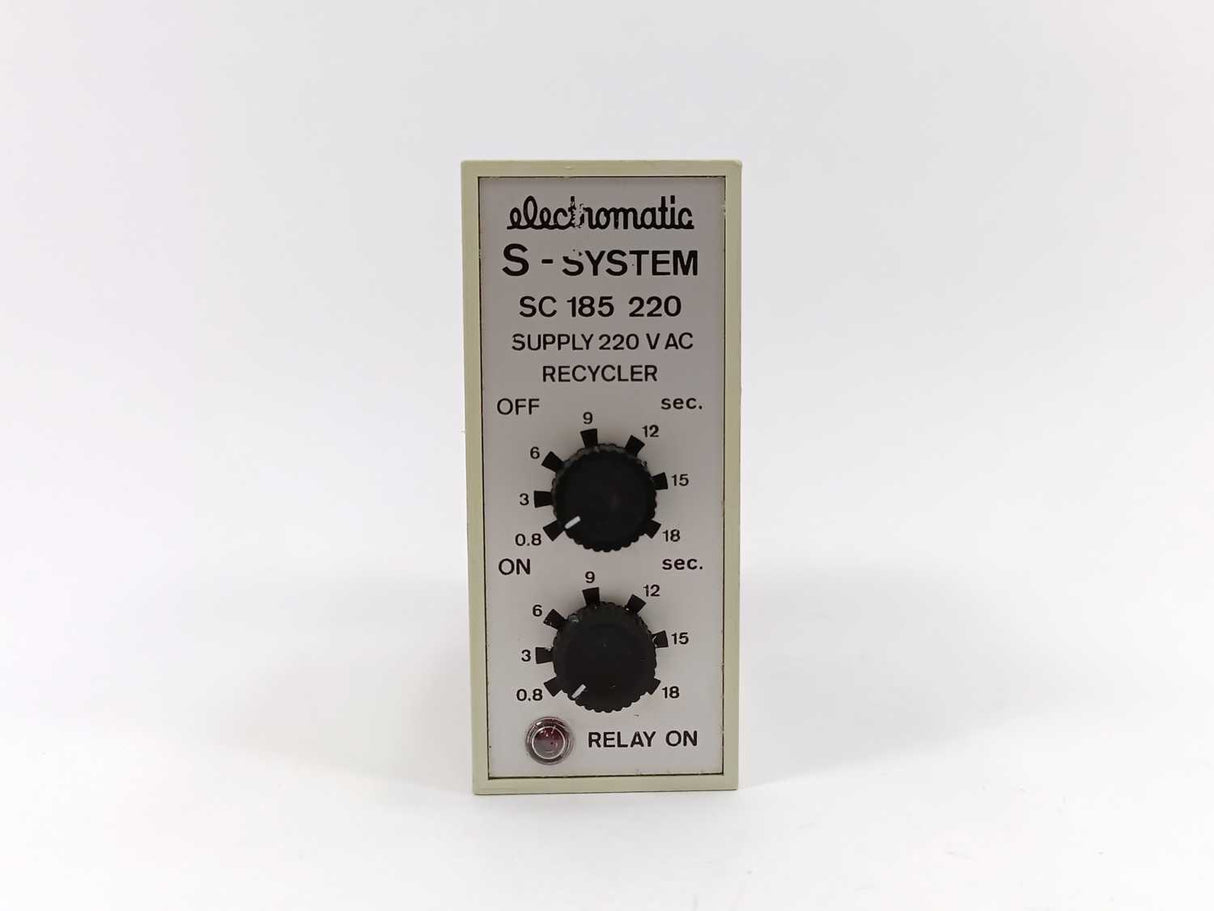 Electromatic SC 185 220 S-System Recycler. OFF 0,8-18sec., ON 0,8-18sec.