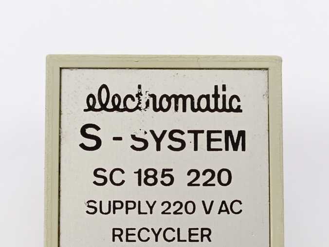 Electromatic SC 185 220 S-System Recycler. OFF 0,8-18sec., ON 0,8-18sec.