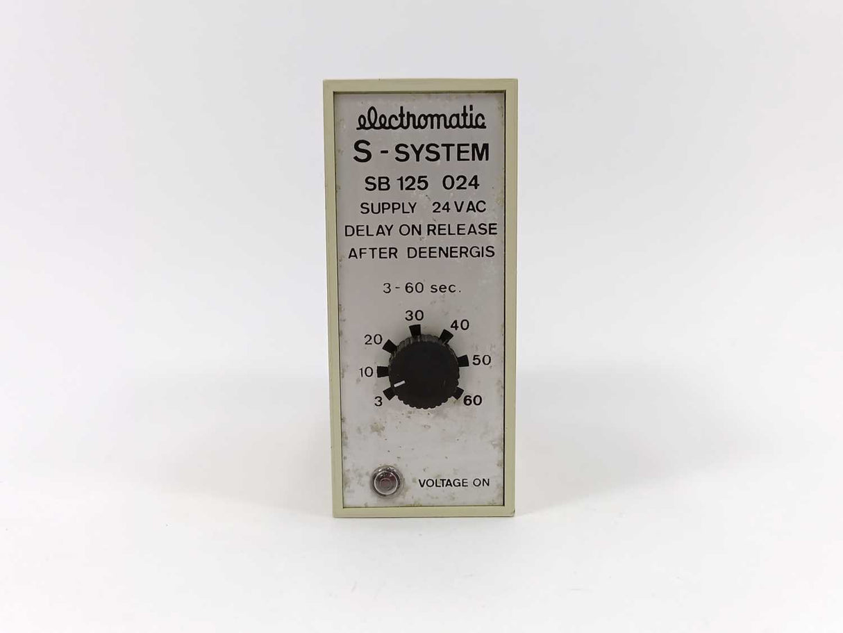 Electromatic SB 125 024 S-System Delay on Release After Deenergis 3-60sec.