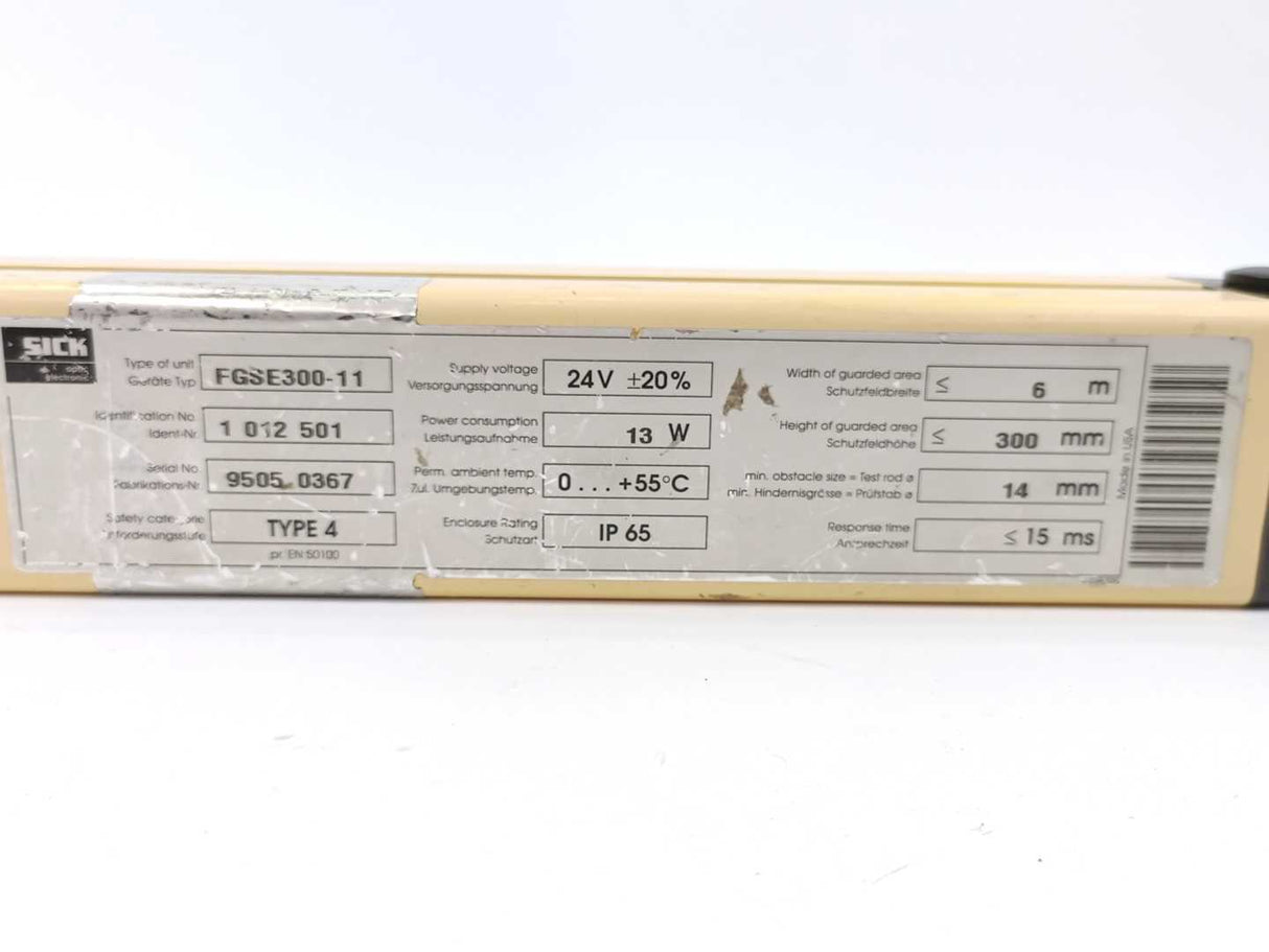 SICK 1012501 FGSE300-11 light curtain receiver unit W: FGSS300-11