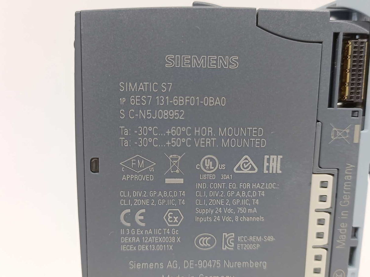Siemens 6ES7131-6BF01-0BA0 SIMATIC ET 200SP Digital Input Module