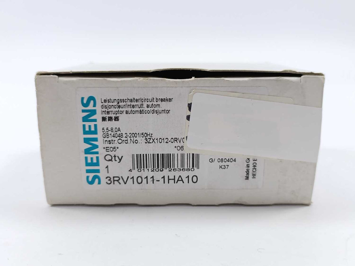 Siemens 3RV1011-1HA10 Sirius Circuit breaker