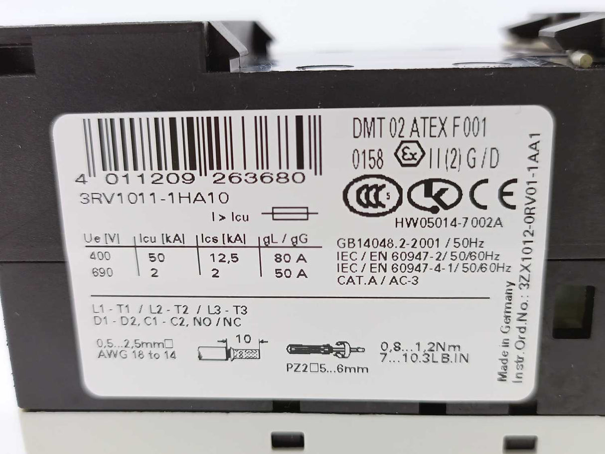 Siemens 3RV1011-1HA10 Sirius Circuit breaker