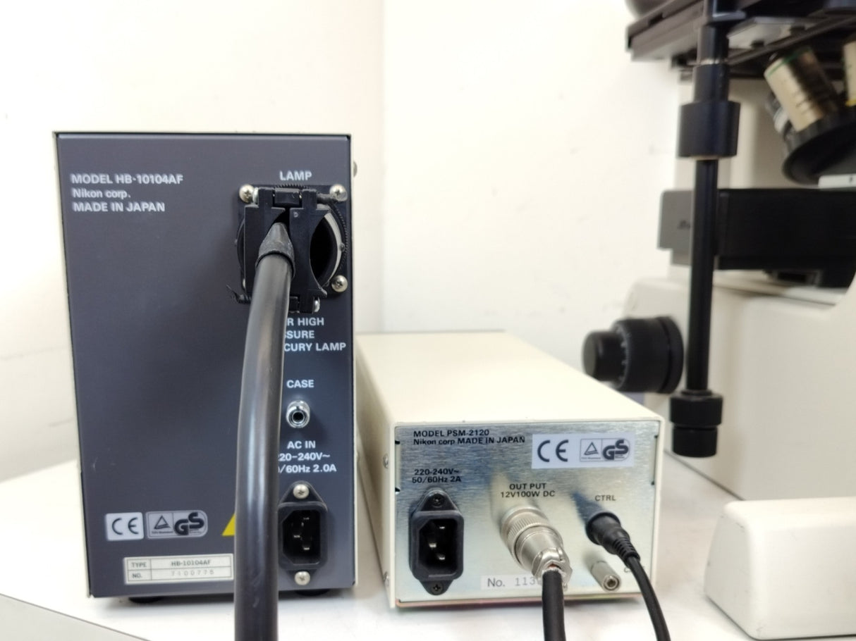 Nikon Eclipse TE200 Microscope HB-10104AF Plan Fluer/40X/10X/20X