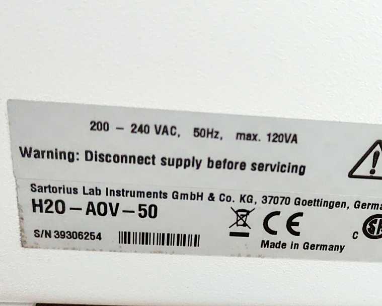 SARTORIUS H2O-II‑2‑UV‑T Comfort II Ultrapure Water w/ H2OPRO-ADM1 H2O-AOV-50