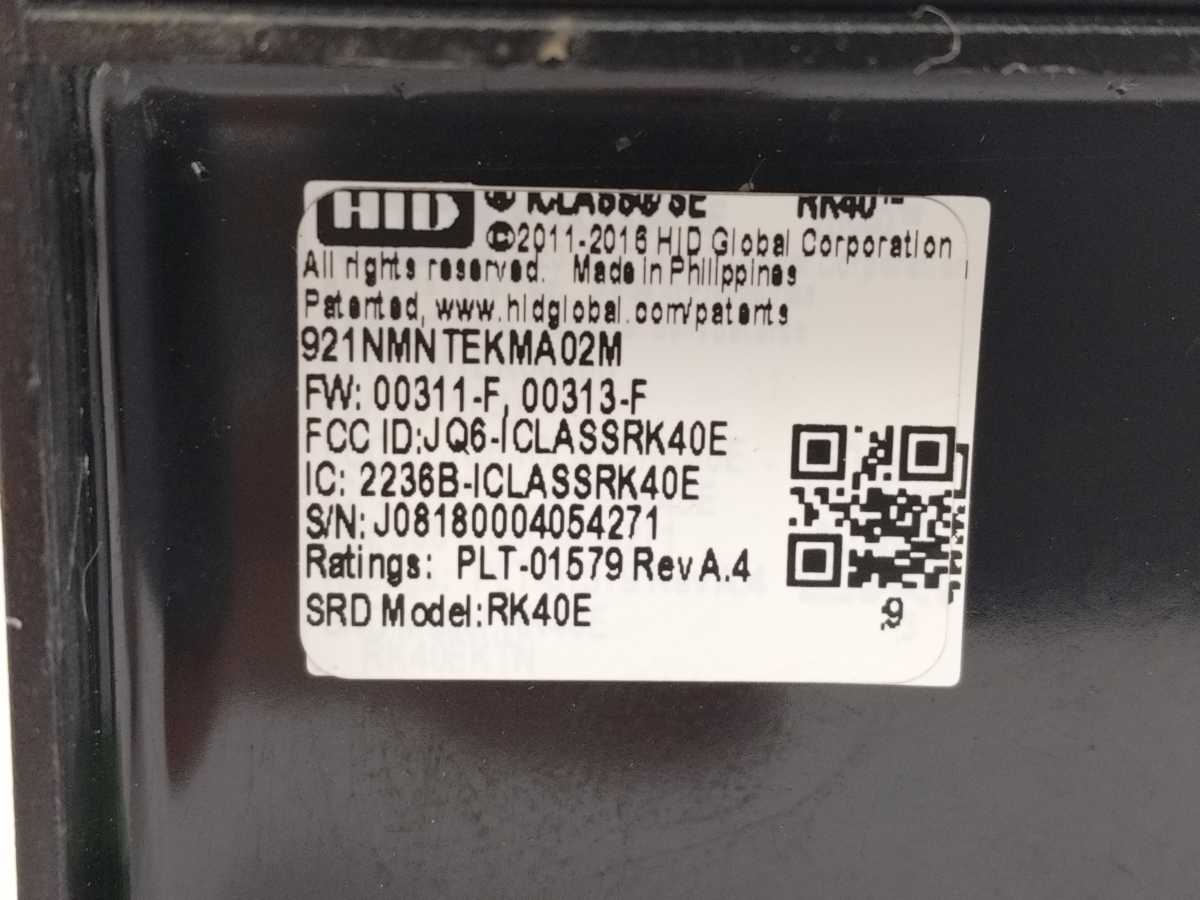 HID 921NTNTEKMA02M iCLASS SE RK40