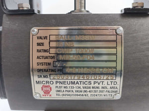 Micro Pneumatics MD-50-F04  Ball Valve 3 Piece BALL-M3SW w. 5 DNH