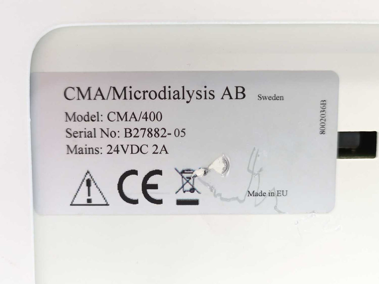 CMA Microdialysis CMA/400 Microdialysis Syringe Pump 8002036B, Do not power up