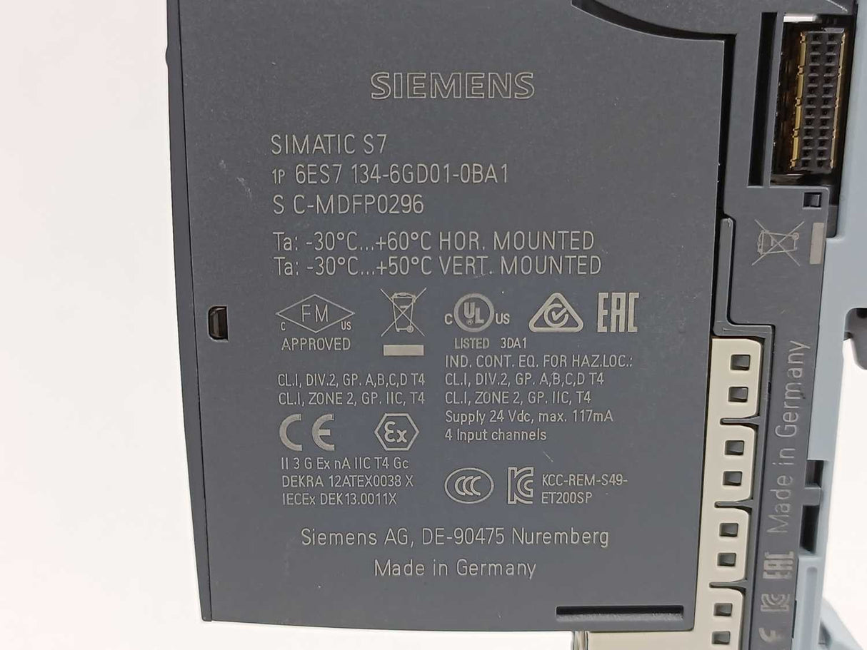 Siemens 6ES7134-6GD01-0BA1 SIMATIC ET 200SP ANALOG INPUT MODULE