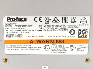 Pro-Face PFXGP4301TADW GP-4301TW TFT Color LCD rev:D