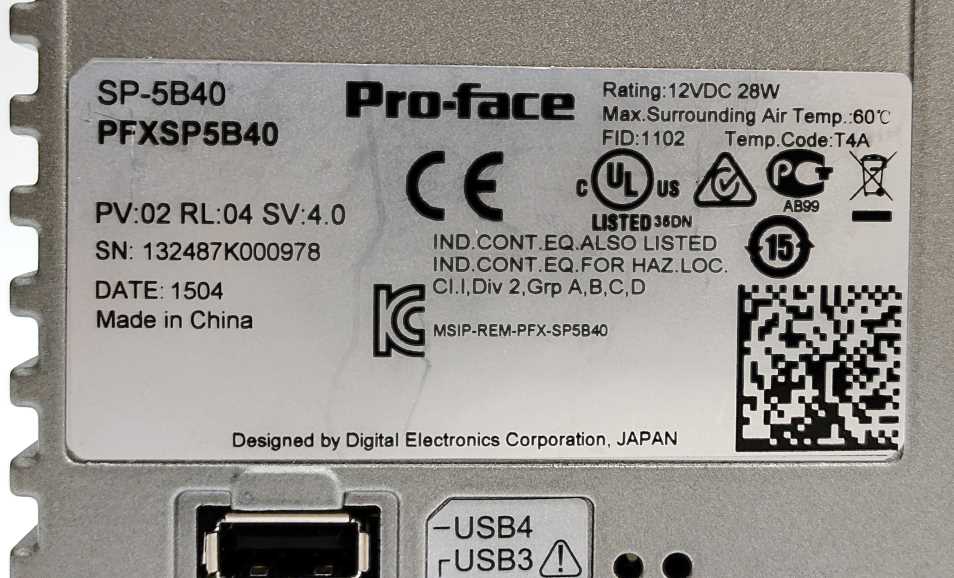 Pro-Face PFXSP5B40 SP-5B40 Processor Module