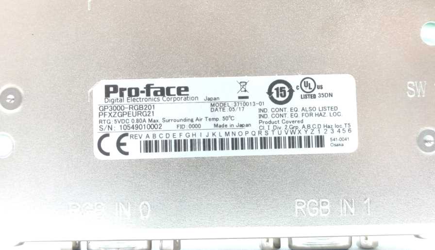 Pro-Face GP3000-RGB201 PFXZGPEURG21
