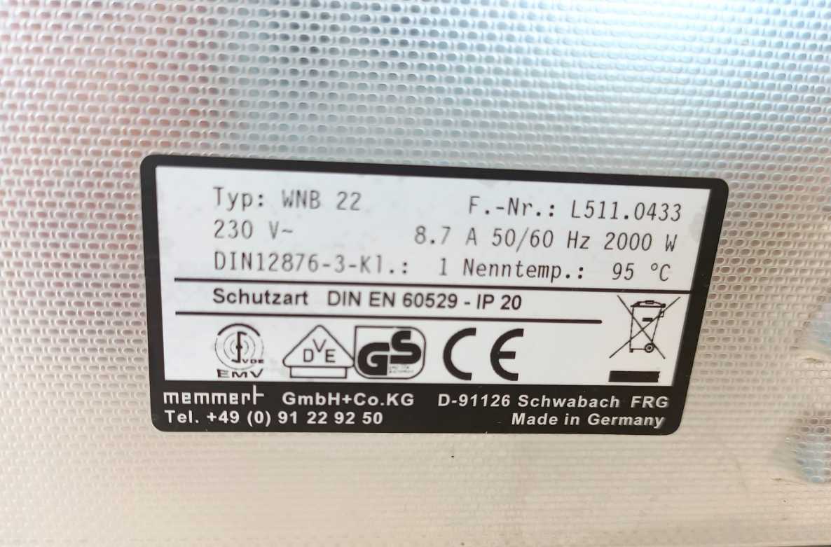 Memmert WNB 22 22L stainless steel Waterbath 2000W