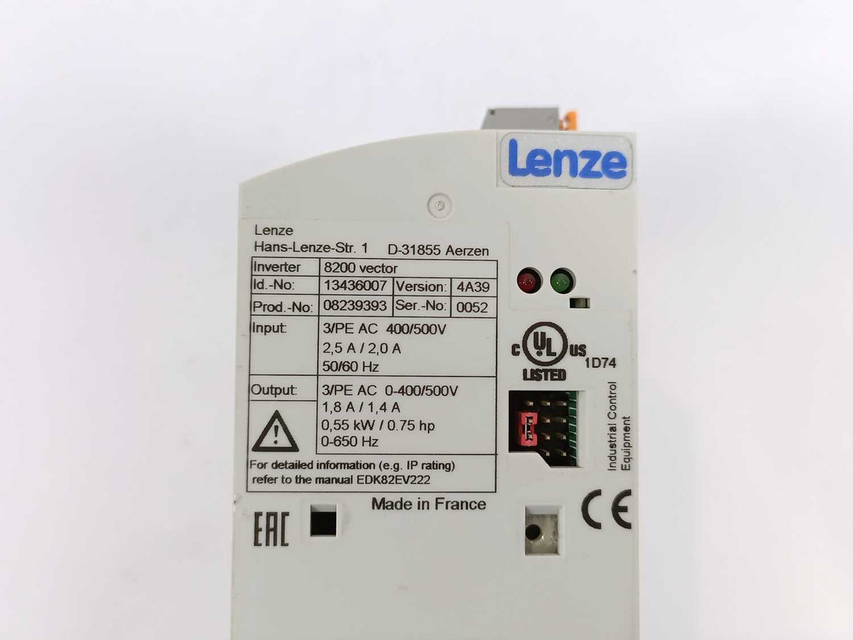 LENZE E82EV551P4C 13436007, 8200-series vector E82EV551_4C