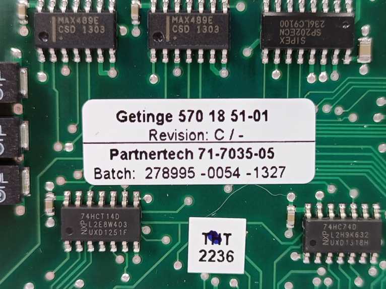 GETINGE 570 18 51-01 Rev.: C CPU Card w/ 3x Chips