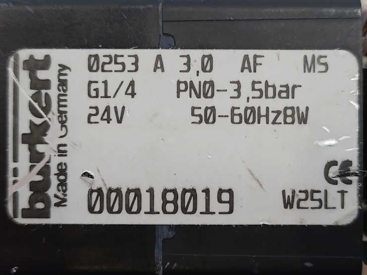 Burkert 18019 Type 0253 2/2-Way Solenoid Valve GETINGE Autoclave Spareparts