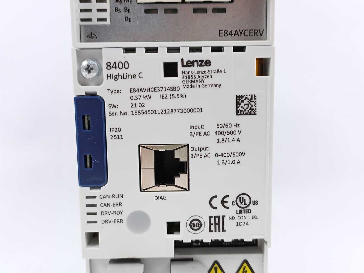 LENZE E84AVHCE3714SB0-ERXXX 8400 HighLine C Inverter Drive