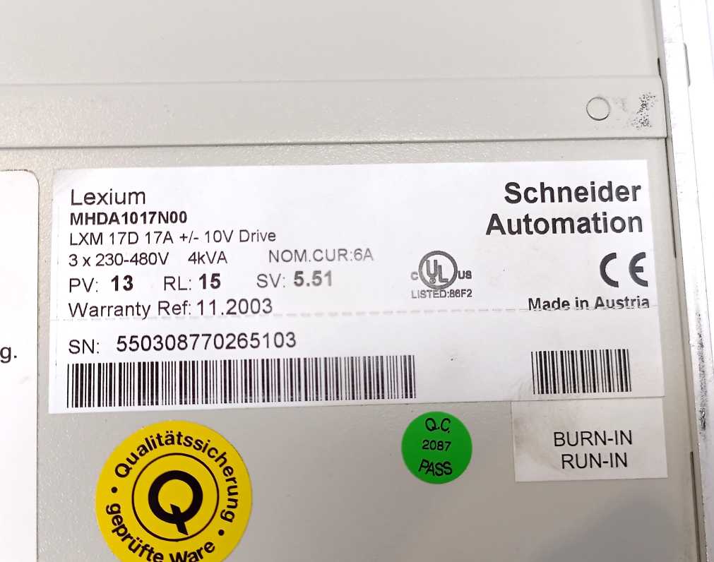 Schneider Automation MHDA1017N00 Lexium 17D Drive