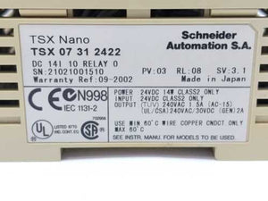 Schneider Automation TSX 07312422 DC 14I 10 Relay 0, not tested